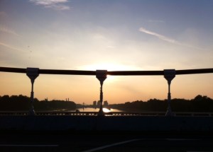 Sunset over Chelsea Bridge