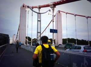Chelsea Bridge and runner