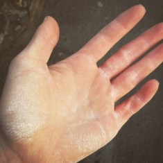 chalky hands