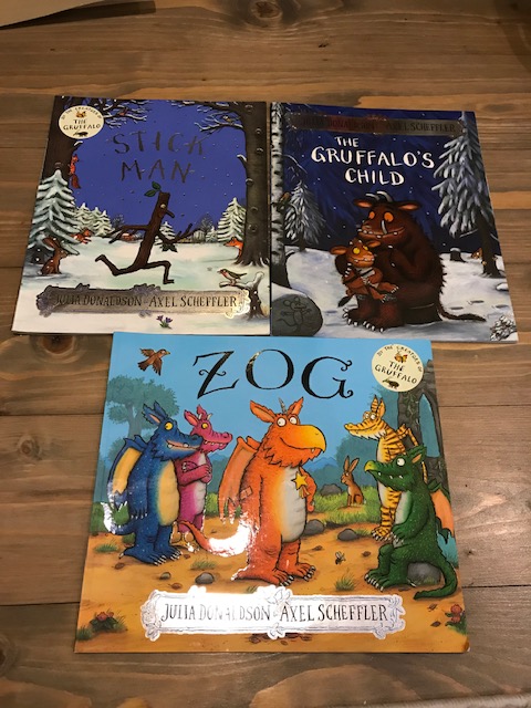 'Stick Man', 'The Gruffalo's Child' and 'Zog'